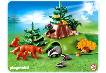 Playmobil - Bûcheron / troncs d'arbres / tracteur