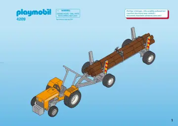 Bauanleitungen Playmobil 4209-A - Traktor mit Langholztransport (1)