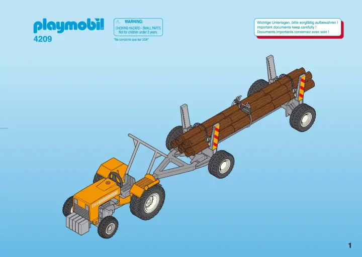 Notices de montage Playmobil 4209-A - Bûcheron / troncs d'arbres / tracteur (1)