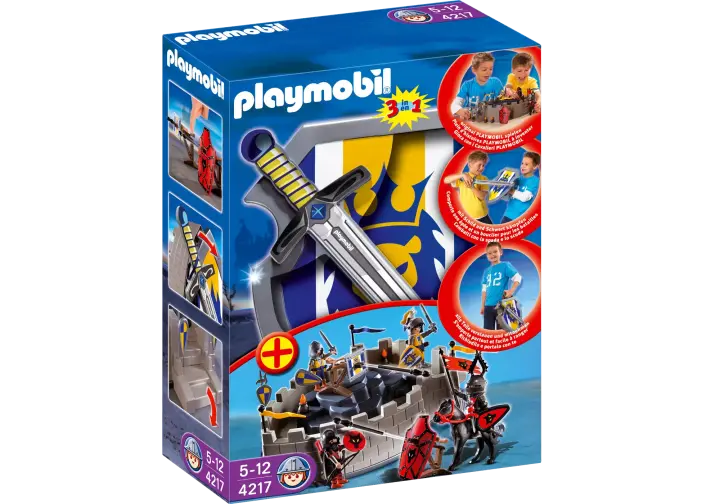 Playmobil 4217-A - Fort des chevaliers transportable avec épée et bouclier - BOX