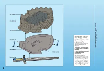 Notices de montage Playmobil 4217-A - Fort des chevaliers transportable avec épée et bouclier (6)