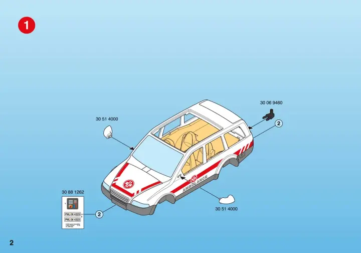 Bauanleitungen Playmobil 4223-A - Notarzt-PKW (2)