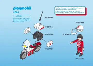 Notices de montage Playmobil 4224-A - Motard ambulancier (1)