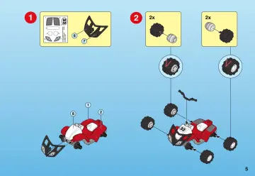 Notices de montage Playmobil 4228-A - Pick-up et quad de course rouge (5)