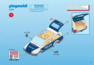 Notices de montage Playmobil 4260-A - Voiture de police et patrouille (1)