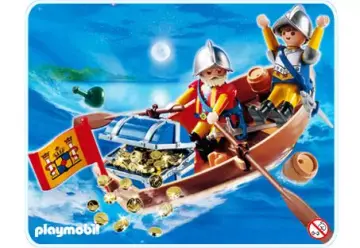 Playmobil 4295-A - Soldats avec barque et trésor