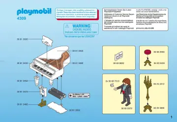 Notices de montage Playmobil 4309-A - Pianiste (1)