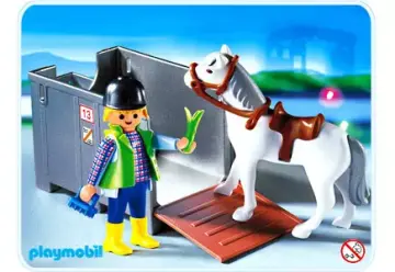 Playmobil 4316-A - Lad / cheval / cage de transport