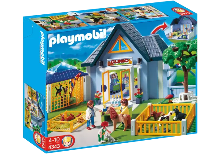 Playmobil 4343-A - Tierklinik mit Gehegen - BOX