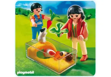 Playmobil 4348-A - Enfants avec terrarium et cochons d’Inde