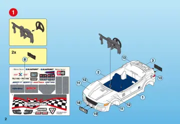 Bauanleitungen Playmobil 4365-A - Tuning-Rennwagen mit Licht (2)