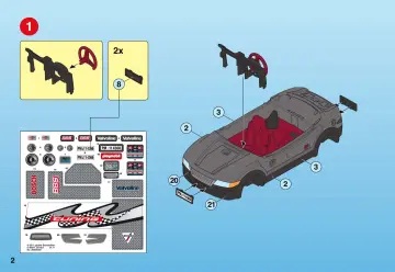 Bauanleitungen Playmobil 4366-A - Tuning-Sportwagen mit Sound (2)