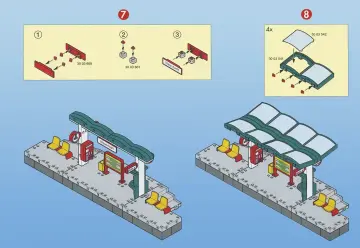 Bauanleitungen Playmobil 4382-A - Bahnsteig / Haltepunkt (7)