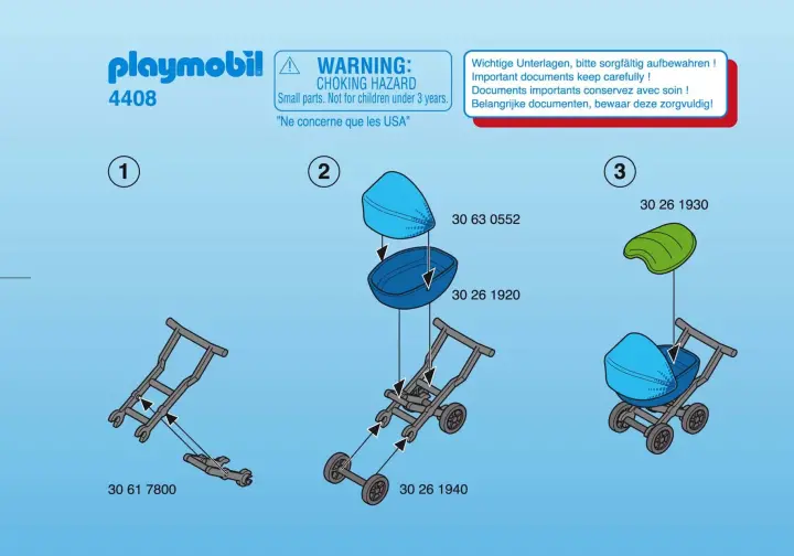 Notices de montage Playmobil 4408-A - Papa / enfant / landau (1)