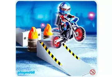 Playmobil 4416-A - Motocross-Fahrer mit Rampe