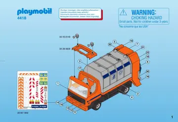 Notices de montage Playmobil 4418-A - Camion de recyclage ordures (1)