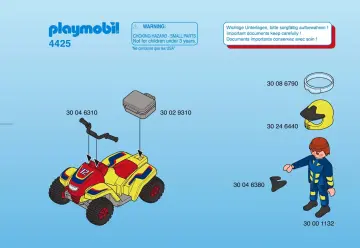 Notices de montage Playmobil 4425-A - Pilote / quad rouge (1)