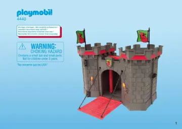 Notices de montage Playmobil 4440-A - Citadelle des chevaliers transportable (1)