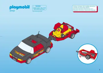 Notices de montage Playmobil 4442-A - Voiture de sport avec kart (1)