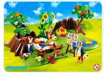 Playmobil 4450-A - Famille Lapin atelier de peinture