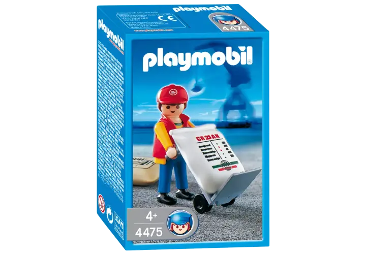 Playmobil 4475-A - Hafenarbeiter mit Sackkarre - BOX