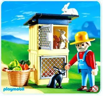 Playmobil 4491-A - Fermier / lapins / clapier