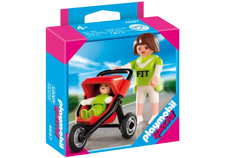 Playmobil 4697-A - Mama mit Baby-Jogger - BOX