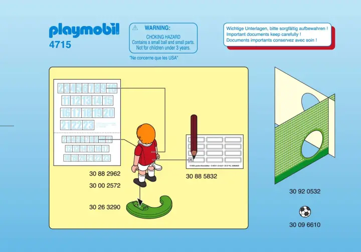 Notices de montage Playmobil 4715-A - Joueur de football de la Suisse (1)