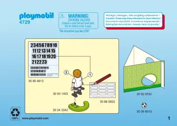 Bauanleitungen Playmobil 4729-A - Fußballspieler Deutschland (1)