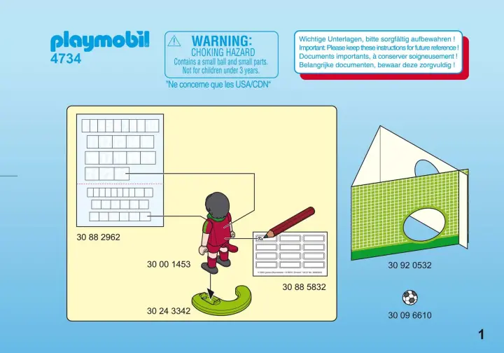 Bauanleitungen Playmobil 4734-A - Fußballspieler Portugal (1)