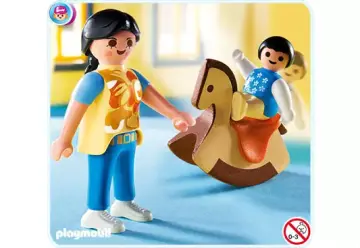 Playmobil 4744-A - Baby auf Schaukelpferd mit Mama