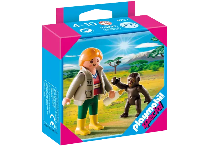 Playmobil 4757-A - Tierpflegerin mit Gorilla-Baby - BOX