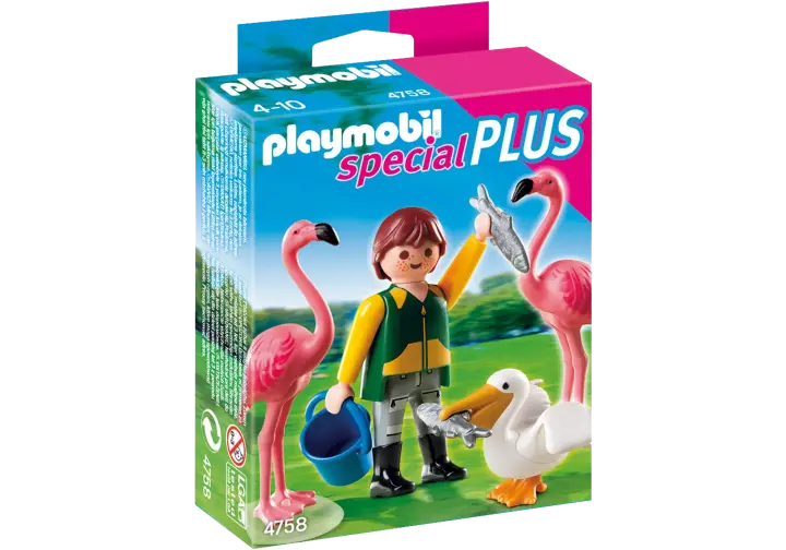 Playmobil 4758-A - Tierpfleger mit exotischen Vögeln - BOX