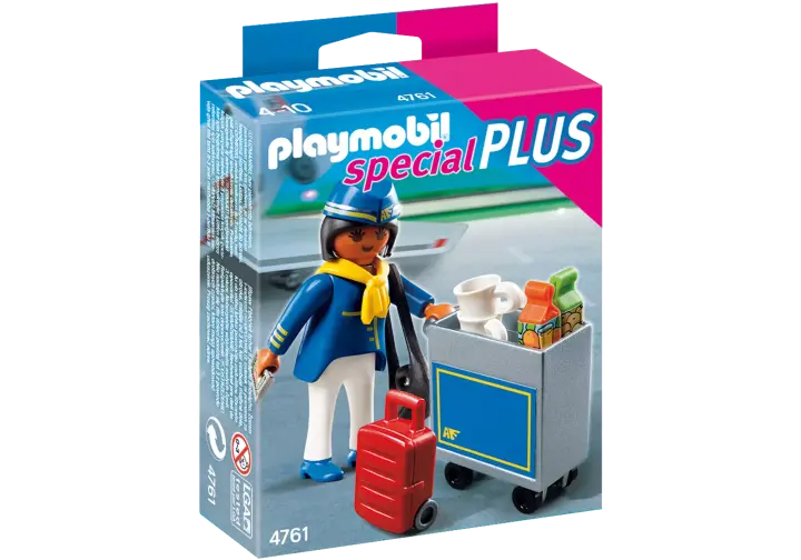 Playmobil 4761-A - Flugbegleiterin mit Servicewagen - BOX