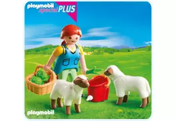 Playmobil 4765-A - Bäuerin bei Schäfchen-Fütterung