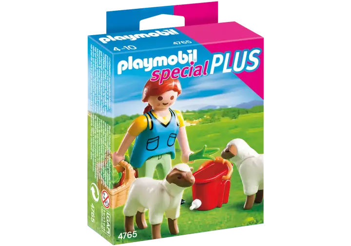 Playmobil 4765-A - Bäuerin bei Schäfchen-Fütterung - BOX