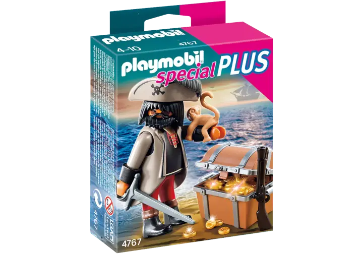 Playmobil 4767-A - Finsterer Pirat mit Schatztruhe - BOX