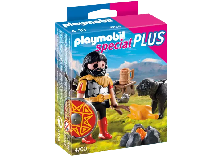 Playmobil 4769-A - Barbar mit Hund am Lagerfeuer - BOX