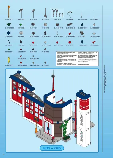 Notices de montage Playmobil 4819-A - Caserne de pompiers (12)