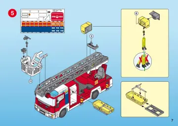 Notices de montage Playmobil 4820-A - Camion de pompiers grande échelle (7)