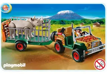 Playmobil 4832-A - Véhicule de safari avec rhinocéros