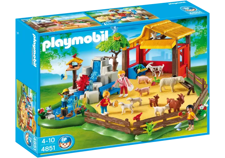 Playmobil 4851-A - Parc animalier avec famille - BOX