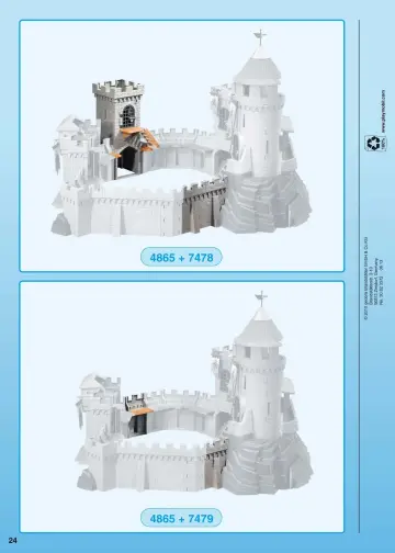 Notices de montage Playmobil 4865-A - Château-fort des chevaliers du Lion (24)