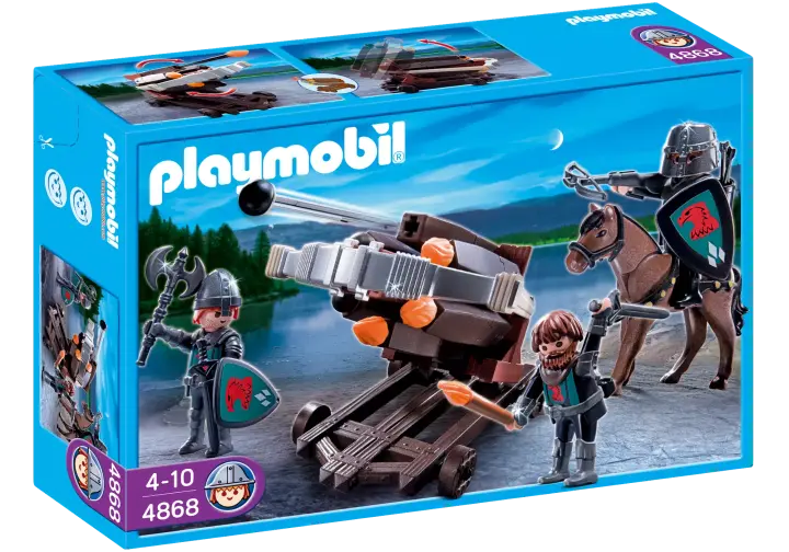 Playmobil 4868-A - Baliste à 6 projectiles et chevaliers du Faucon - BOX