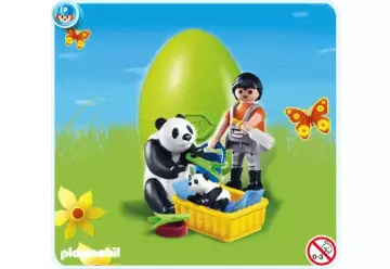 Playmobil 4922-A - Oeuf 2010 Soigneur et pandas