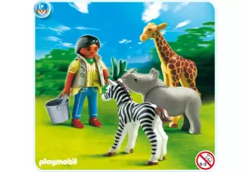 Playmobil 4931-A - Pflegerin mit Tierbabys