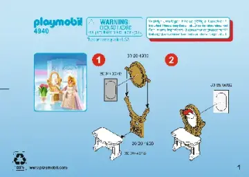 Notices de montage Playmobil 4940 - Princesse avec coiffeuse (1)