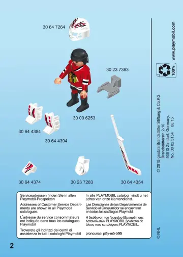 Manual de instruções Playmobil 5074 - NHL™ Chicago Blackhawks™ Goalie (2)