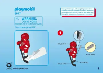 Bygganvisningar Playmobil 5077 - NHL™ Detroit Red Wings™ Player (1)