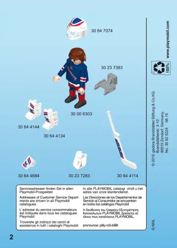 Manuales de instrucciones Playmobil 5081 - NHL™ New York Rangers™ Goalie (2)